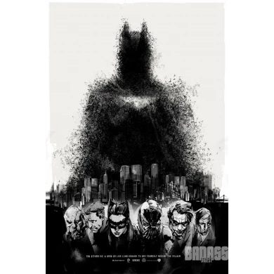 Affiche en sérigraphie JOCK - BATMAN variant. Elbé Paris.