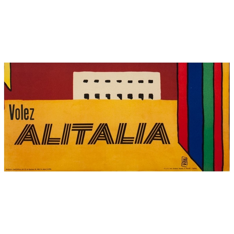 Affiche ancienne de voyage - Alitalia Amérique Centrale et du Sud - 1965 - 100 par 68.5 cm - Vue 3