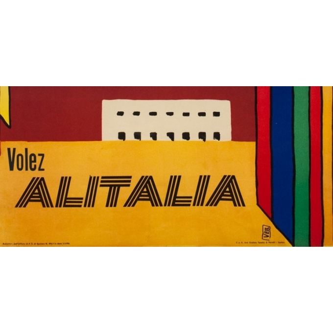 Affiche ancienne de voyage - Alitalia Amérique Centrale et du Sud - 1965 - 100 par 68.5 cm - Vue 3