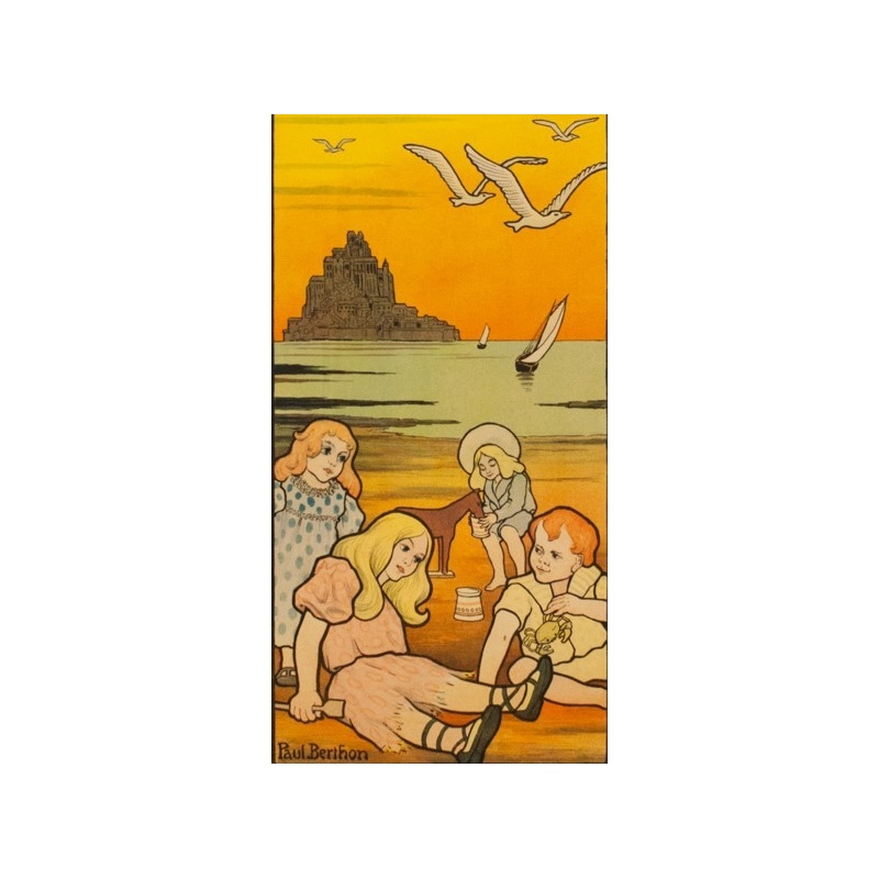 Vintage travel poster - Paul Berthon - 1897 - western french railways - normandie bretagne - 43.50 by 31.89 inches - View 6