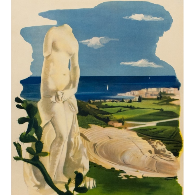 Vintage travel poster - Siracusa - 1950 - 38.58 by 26.38 inches - view 2