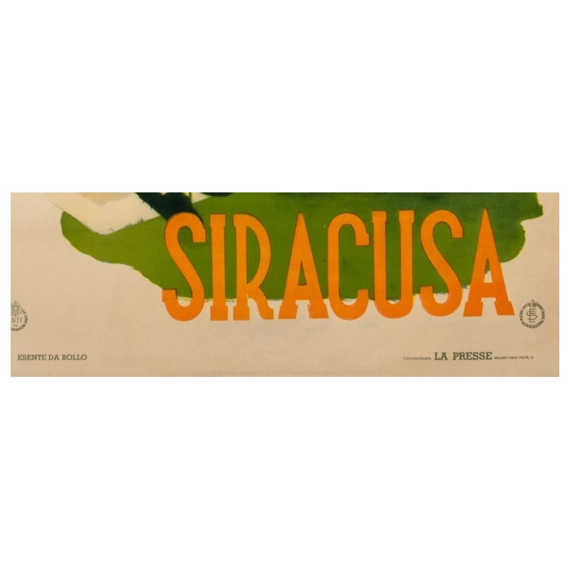 Affiche ancienne de voyage - Siracusa - 1950 - 98 par 67 cm - Vue 3