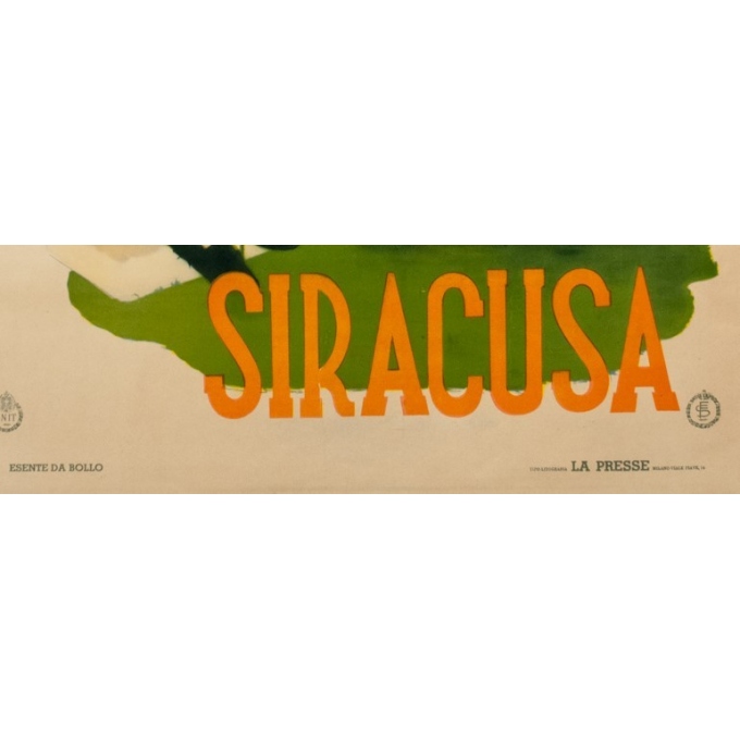 Affiche ancienne de voyage - Siracusa - 1950 - 98 par 67 cm - Vue 3