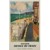 Vintage travel poster by train - Normandy France - René Genis - 1961 - 39.76 by 25 inches
