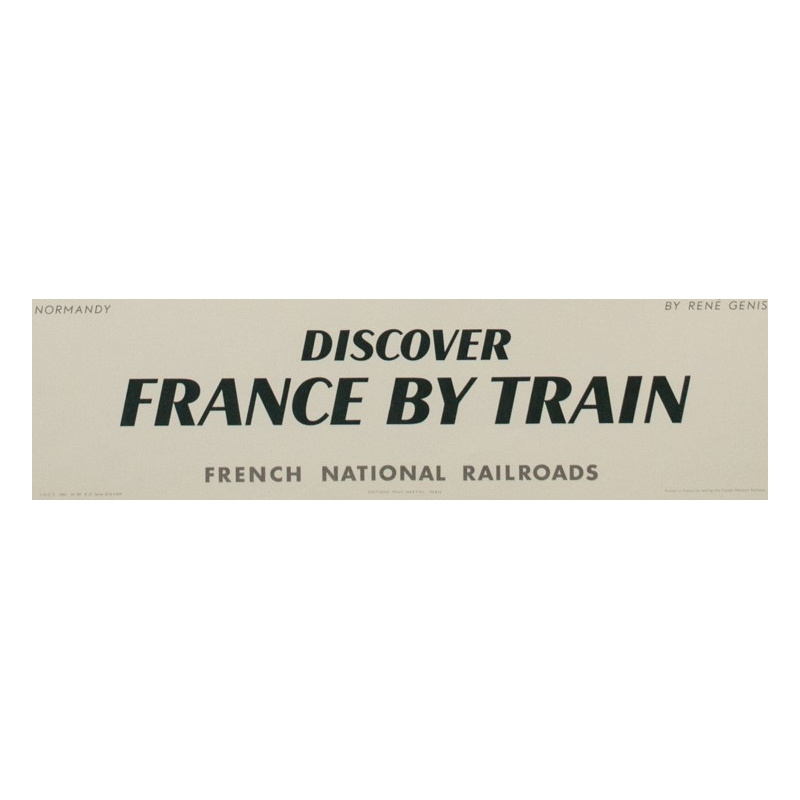 Affiche ancienne de voyage en train - Normandie - René Genis - 1961 - 101 par 63.5 cm - Vue 3