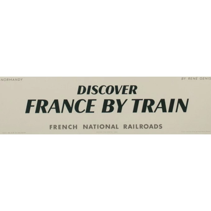 Affiche ancienne de voyage en train - Normandie - René Genis - 1961 - 101 par 63.5 cm - Vue 3