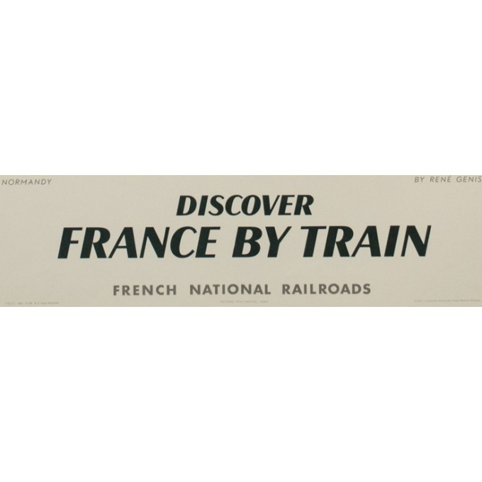 Vintage travel poster by train - Normandy France - René Genis - 1961 - 39.76 by 25 inches - View 3
