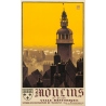 Affiche ancienne de voyage France - Moulins sur Allier - Charles Hallaut - 1922 - 100 par 62 cm