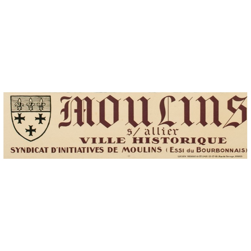 Vintage travel poster France - Moulins sur Allier - Charles Hallaut - 1922 - 39.37 by 24.41 inches - View 3