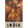 Affiche ancienne de voyage - Ajanta Inde - 1957 - 100 x 62.5 cm