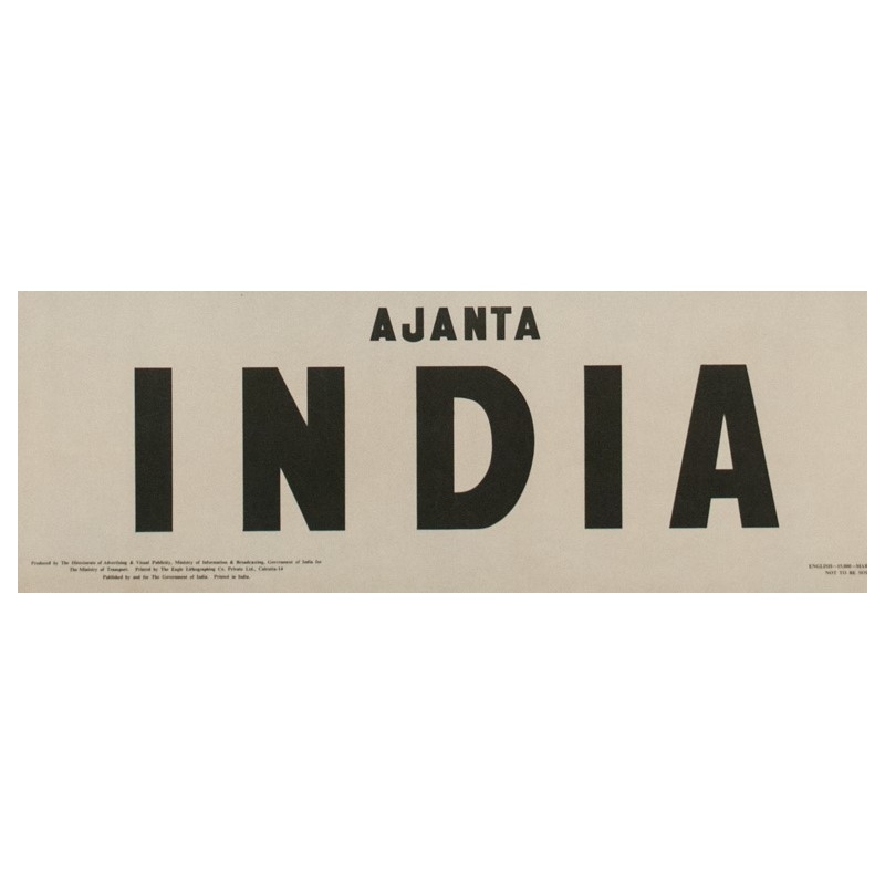 Vintage travel poster - Ajanta India - 1957 - 39.37 x 24.61 inches - View 3