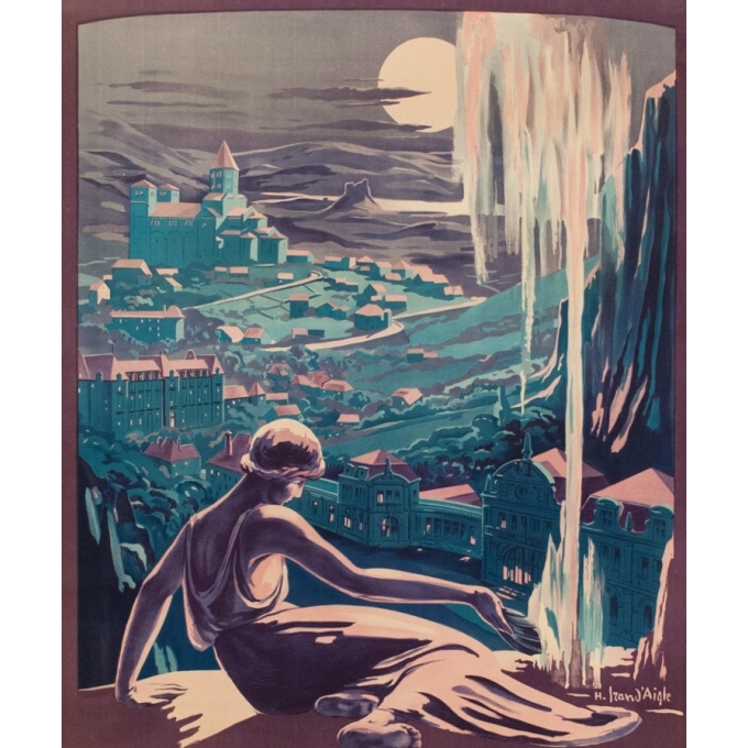 Vintage french travel poster - H.Izan d'Agle - 1920 - Saint Nectaire - 10.94 x 30.31 inches - View 2