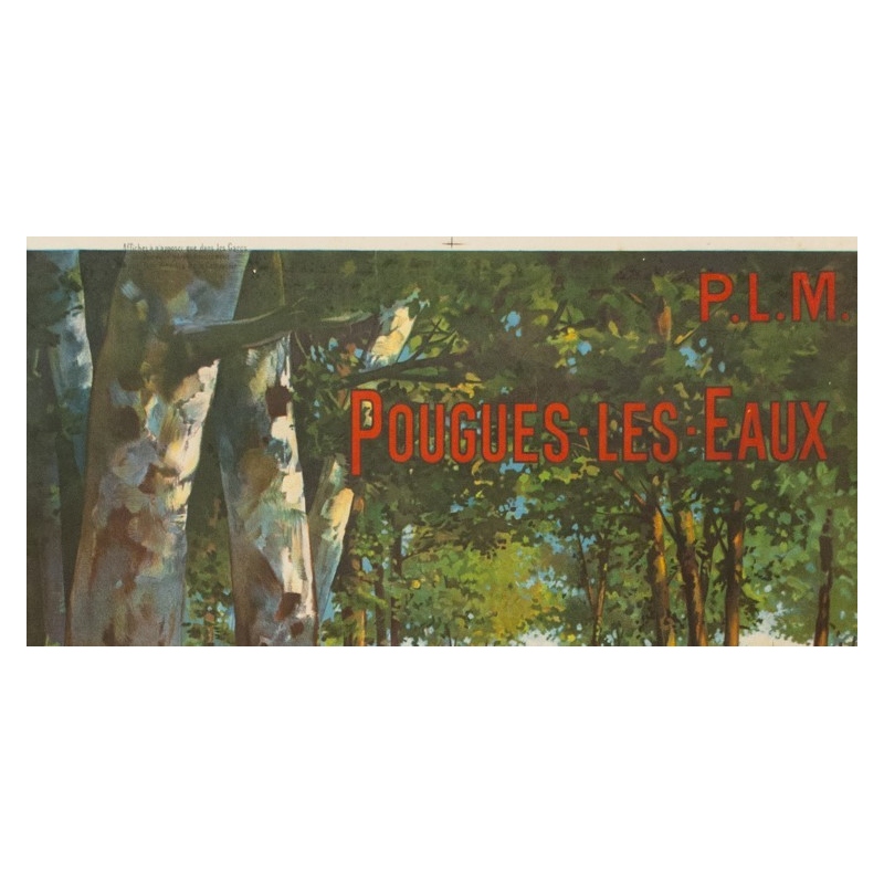 Vintage travel poster PLM - F.Hugo d'Alesi - Pougues les Eaux - 41.54 by 28.94 inches - view 2