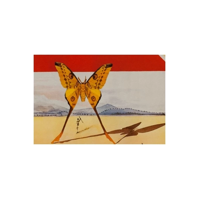 Affiche originale de voyage - Dali - 1970 - Roussillon French Railways - 99 par 62.5 cm - Vue  3