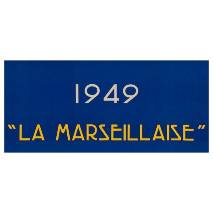 French vintage travel poster - Messagerie Maritime - R.Souli - 1949 - La Marseillaise - 38.58 by 24.21 inches - view 3