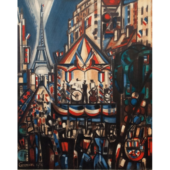 Vintage poster of show - Gromaire - 1956 - 14th july in Paris - 38.19 by 24.02 inches - view 2 Vintage poster of show - Gromaire - 1956 - 14th july in Paris - 38.19 by 24.02 inches - view 2