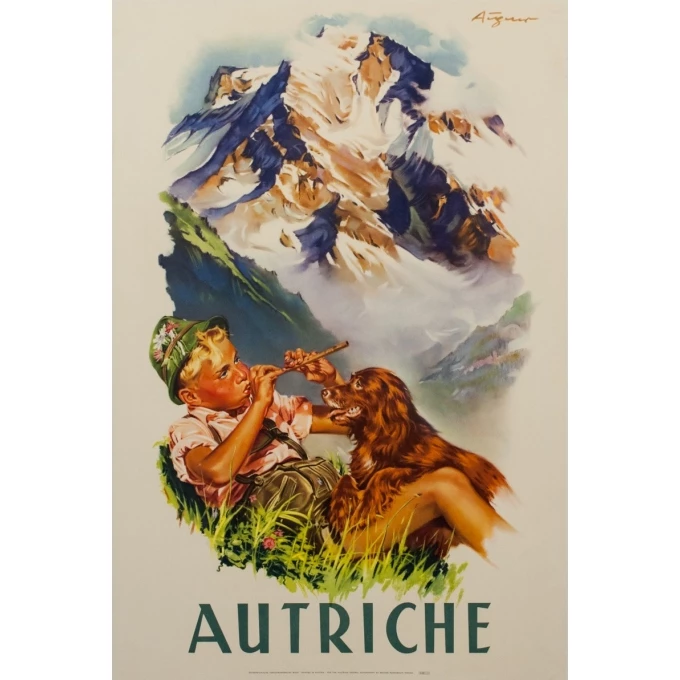 Affiche ancienne de voyage - André Gérand - 1960 - Autriche - 95 par 64 cm