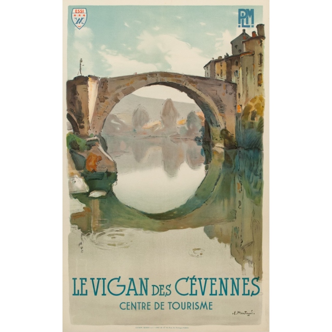 Vintage travel poster PLM - Montagus - Le Vigan des Cévennes - 1925 - 39.37 by 24.41 inches