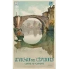 Affiche ancienne de voyage PLM - Montagus - Le Vigan des Cévennes - 1925 - 100 par 62 cm