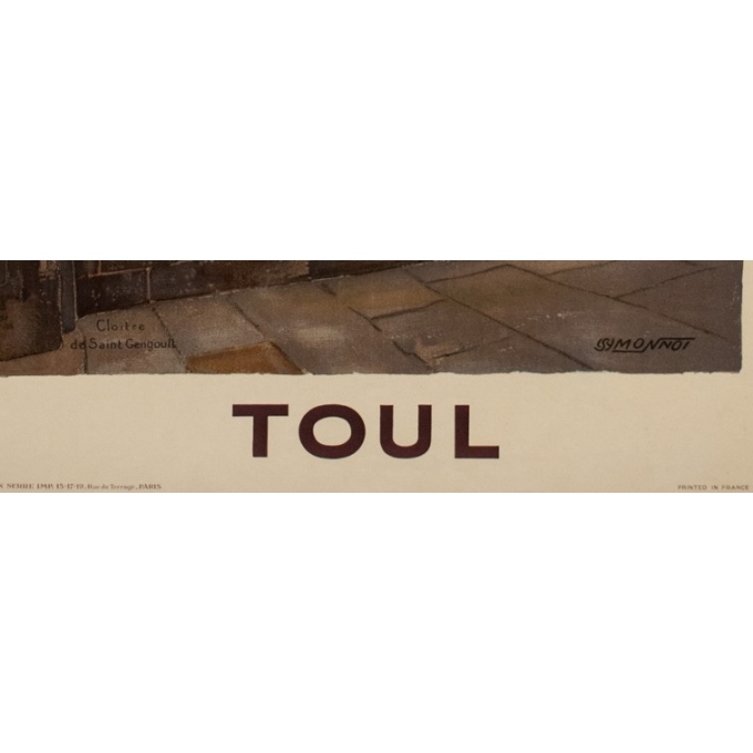 Vintage travel poster french railroads - Monnot - 1925 - Toul - 39.37 by 24.61 inches - View 3