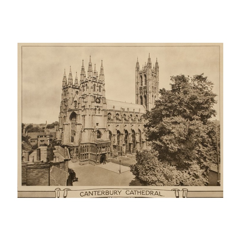 Affiche ancienne de voyage - Cathédrale de Canterbury - 1912 - 101 par 63 cm  - Vue 3