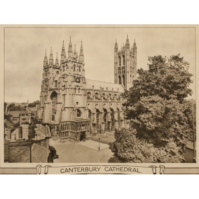 Affiche ancienne de voyage - Cathédrale de Canterbury - 1912 - 101 par 63 cm  - Vue 3