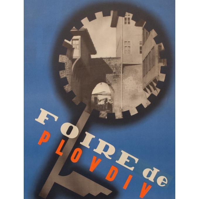 Affiche ancienne d'exposition - Foire de Plovdiv - Yvan Penkoff - 1938 - 95 par 62 cm - Vue 3