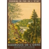 Affiche ancienne de voyage - M Perronnet - 1922 - Bagnoles de l'Orne - 106 par 74.5 cm