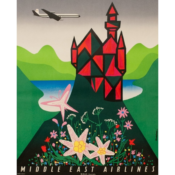 Affiche originale de voyage - MEA - Deutschland - Auriac - 1960 - 80 par 53 cm - Vue 3