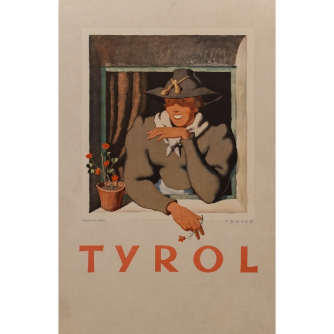 Vintage travel poster- Tyrol - Trouyer - 1935 - 37.40 by 24.41 inches