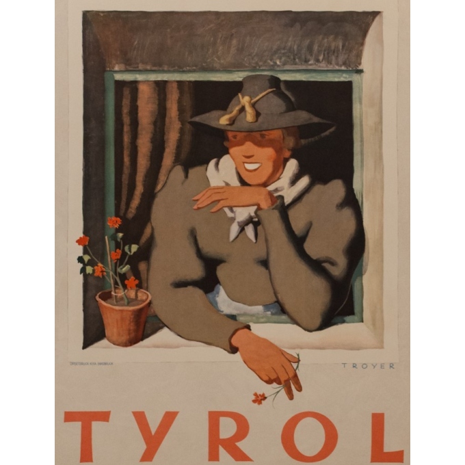 Vintage travel poster- Tyrol - Trouyer - 1935 - 37.40 by 24.41 inches - View 2