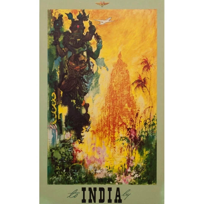 Vintage travel poster - India - Nielsen - 1965 - 38.39 by 23.62 inches