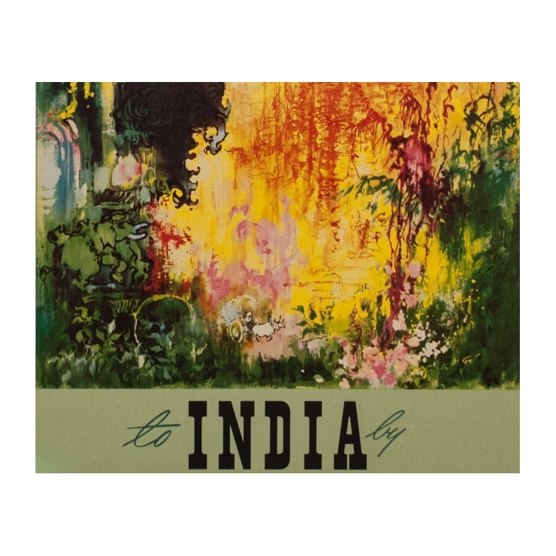 Vintage travel poster - India - Nielsen - 1965 - 38.39 by 23.62 inches - view 4