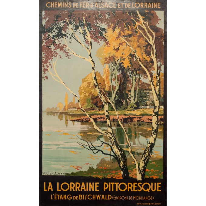 Affiche ancienne de voyage - Julien Lacaze - 1910 - La Lorraine Pitoresque - 99.5 par 62 cm Affiche ancienne de voyage - Julien Lacaze - 1910 - La Lorraine Pitoresque - 99.5 par 62 cm
