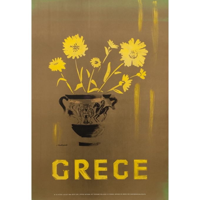 Affiche originale de voyage - Grece - L. Montessanto - 101 par 69 cm