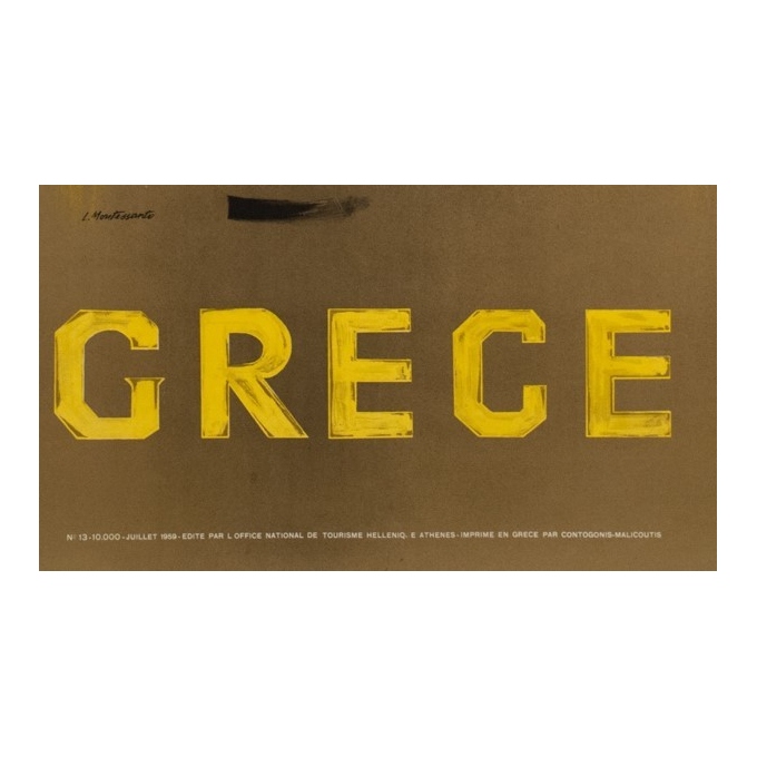 Affiche originale de voyage - Grece - L. Montessanto - 101 par 69 cm - Vue 3