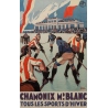 Vintage poster Chamonix Mt Blanc sports d'hiver - Championnat du monde de hockey - Roger Broders 1930 - 39.76 by 24.80 inches