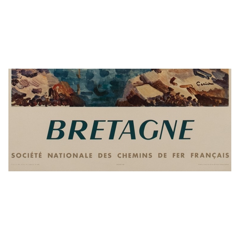 Vintage poster SNCF - Bretagne - Ceria - 1957 - 39.37 by 24.41 inches - View 3