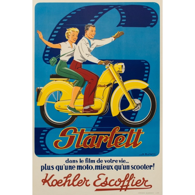 Affiche ancienne de publicité - A.Kow - 1950 - Starlett - 120 par 80 cm