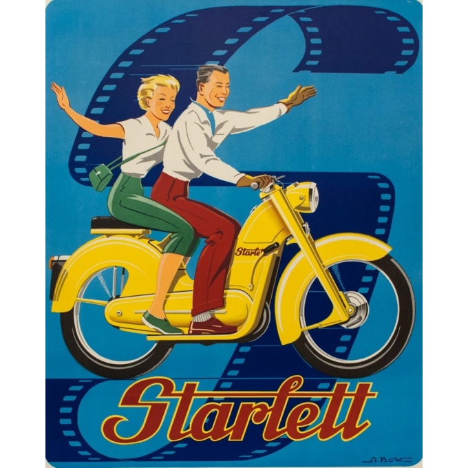 Affiche ancienne de publicité - A.Kow - 1950 - Starlett - 120 par 80 cm - Vue 2