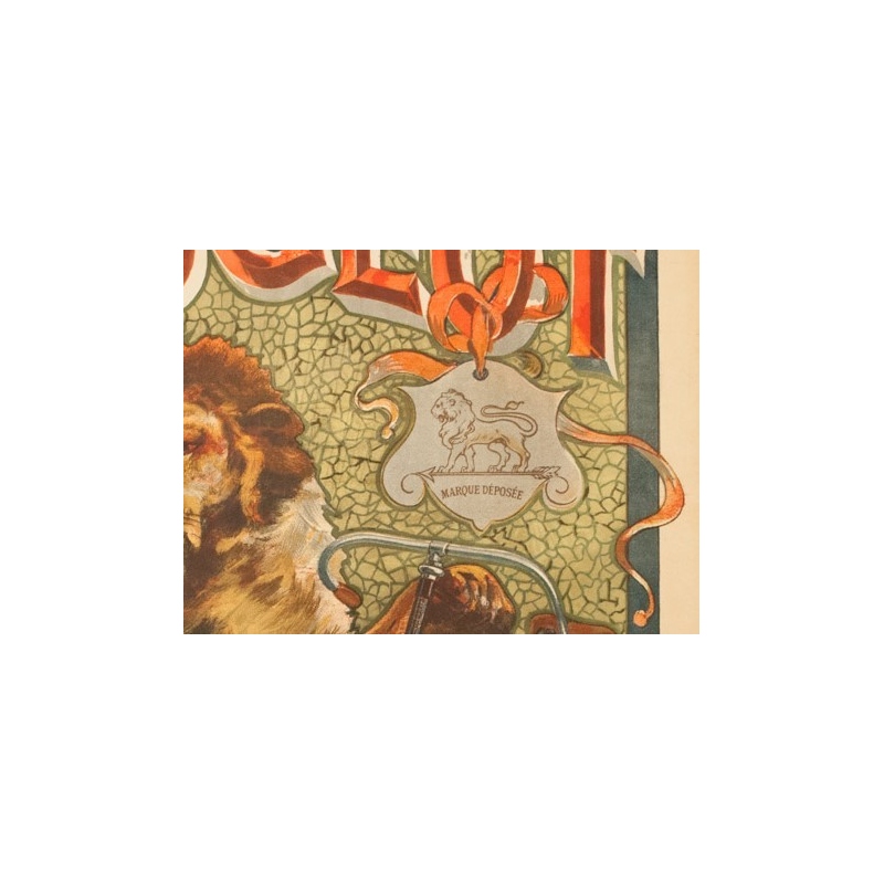 Affiche ancienne de publicité pour Peugeot - Tamagno - 1900 - 138.5 par 89 cm - Vue 5