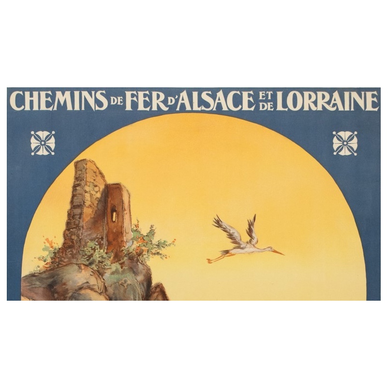Affiche ancienne voyage - Koaufemann - 1920 - l'Alsace La Plaine - 103.5 par 75 cm - Vue 2