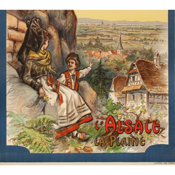 Vintage travel poster - Koaufemann - 1920 - l'Alsace La Plaine - 40.75 by 29.53 inches - View 3