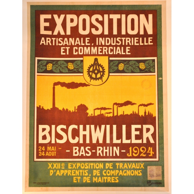 Affiche ancienne Bischwiller 1924 exposition