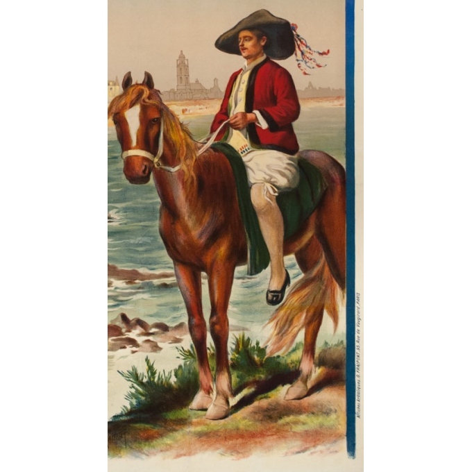 Affiche ancienne de voyage - Gustave Fraipont - Circa 1900 - Le Croisic-Batz-Plage Valentin - 105 par 75 cm - Vue 3