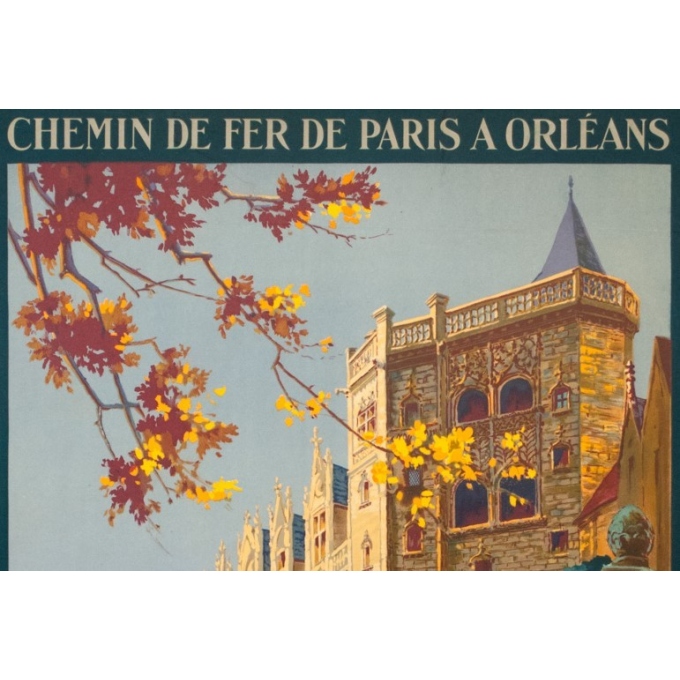 Affiche ancienne de voyage - Pierre Commarmont - 1930 - château de nantes - 100 par 62.5 cm - Vue 2