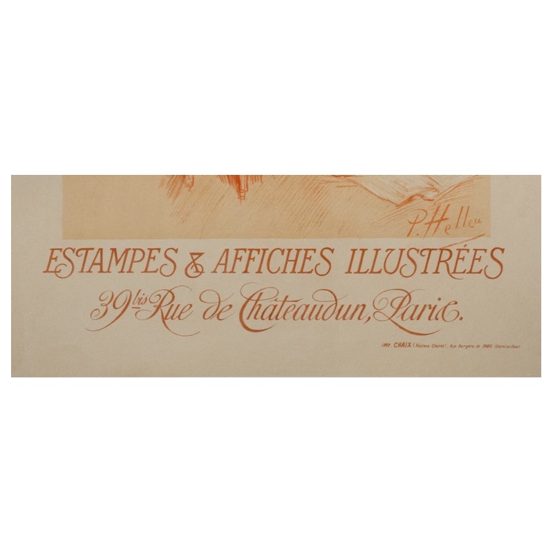 Affiche ancienne de publicité - P.Paul Helleu - 1900 - Edition sagot - Estampes et affiches illustrées - 103.5 par 71 cm - vue 4