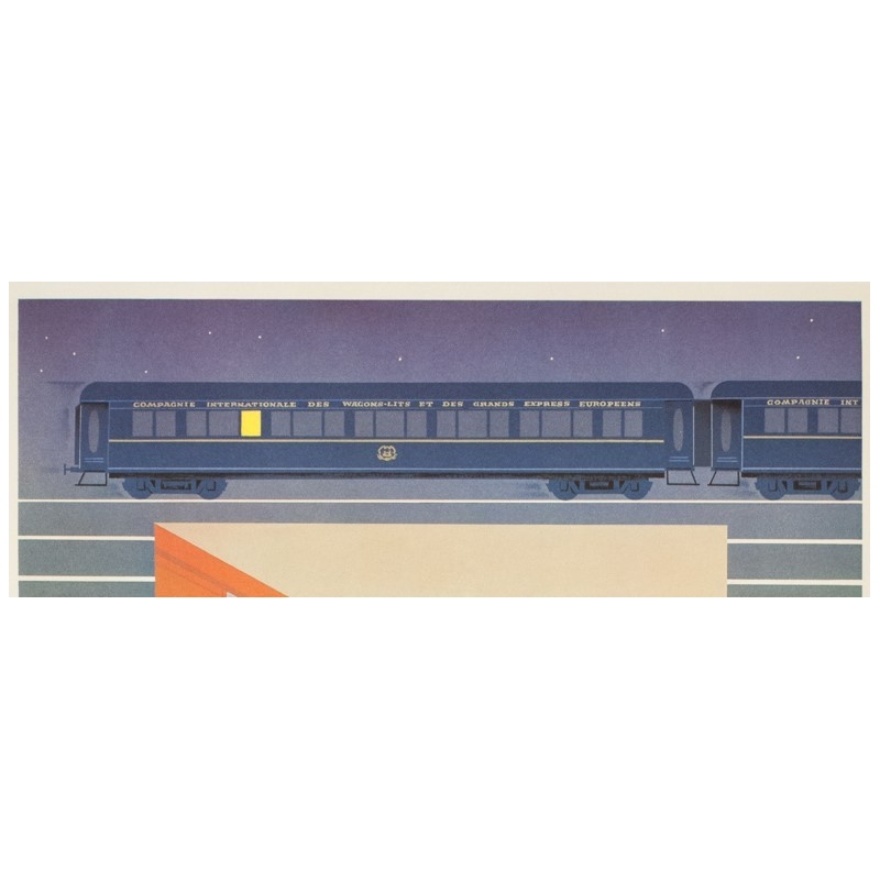 Affiche ancienne de voyage - Pierre Fix masseau  - 1980 - Venise-simplon-Orient express - 98.5 par 62.5 cm - vue 2