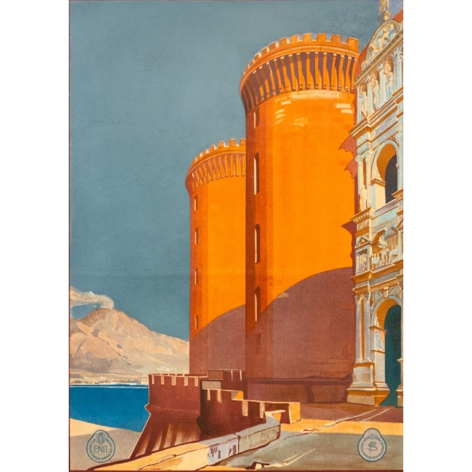 Affiche ancienne de voyage - Hugo d'Alési - 1900 - Italie Naples - 101 par 76 cm - Vue 3