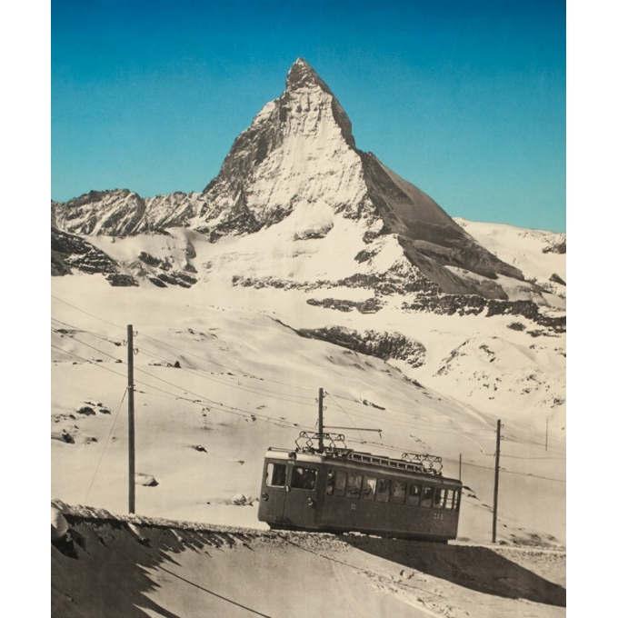 Affiche ancienne de voyage - Anonyme  - 1953 - Zermatt - 102 par 64 cm - Vue 3